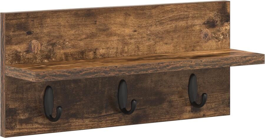 VidaXL Wandgemonteerde kapstok Gerookt eiken 40 x 10.5 x 18 cm