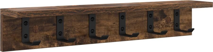 VidaXL Wandgemonteerde kapstok Gerookt eiken 60 x 10.5 x 10.5 cm