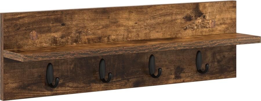 VidaXL Wandgemonteerde kapstok Gerookt eiken 60 x 10.5 x 18 cm