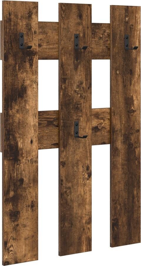 VidaXL Wandgemonteerde kapstok Gerookt eiken 65 x 3 x 100 cm