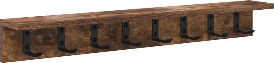VidaXL Wandgemonteerde kapstok Gerookt eiken 80 x 10.5 x 10.5 cm