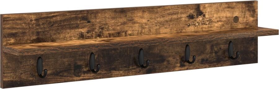 VidaXL Wandgemonteerde kapstok Gerookt eiken 80 x 10.5 x 18 cm