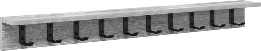 VidaXL Wandgemonteerde kapstok Grijs sonoma 100 x 10.5 x 10.5 cm