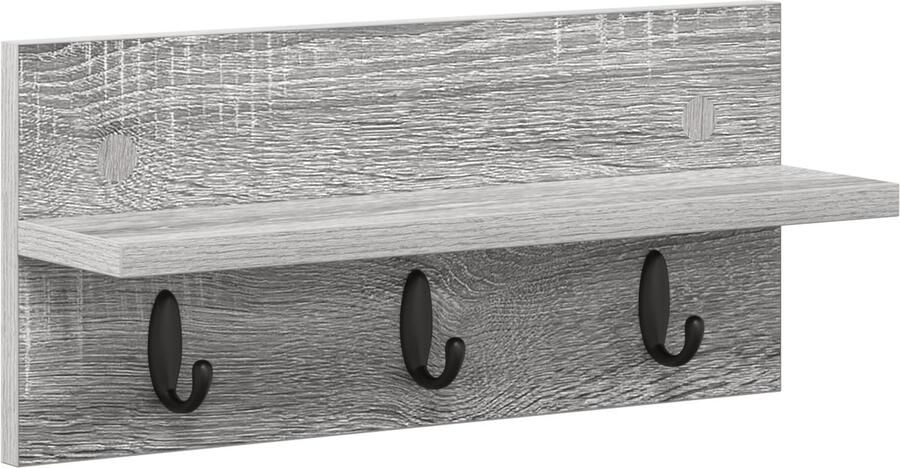 VidaXL Wandgemonteerde kapstok Grijs sonoma 40 x 10.5 x 18 cm