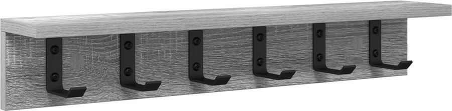 VidaXL Wandgemonteerde kapstok Grijs sonoma 60 x 10.5 x 10.5 cm
