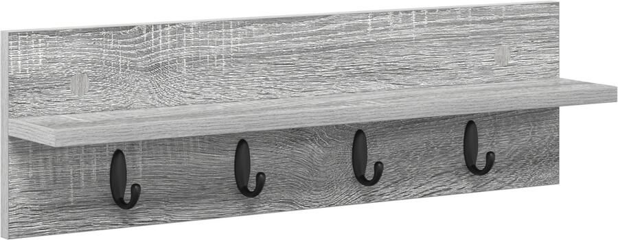 VidaXL Wandgemonteerde kapstok Grijs sonoma 60 x 10.5 x 18 cm