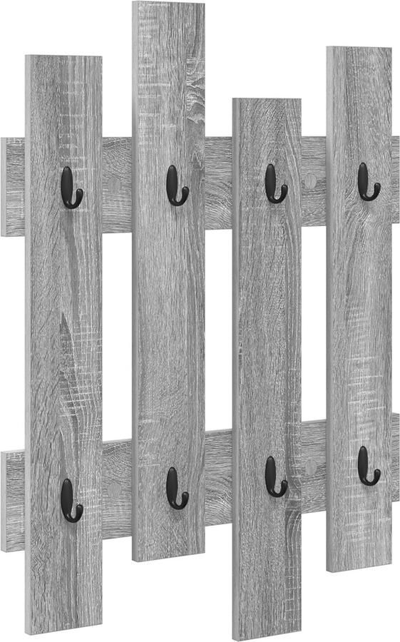 VidaXL Wandgemonteerde kapstok met opslag Grijs sonoma 60 x 3 x 82 cm