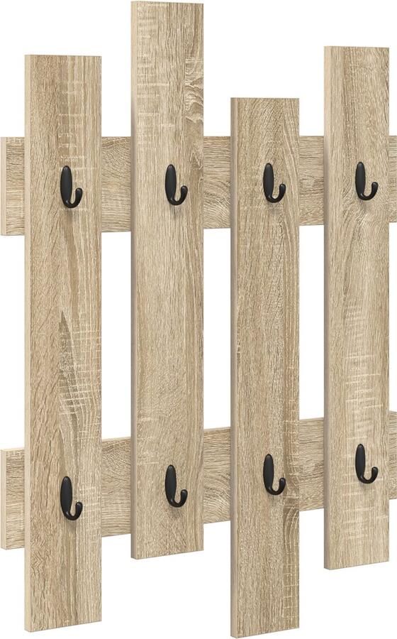 VidaXL Wandgemonteerde kapstok met opslag Sonoma eiken 60 x 3 x 82 cm