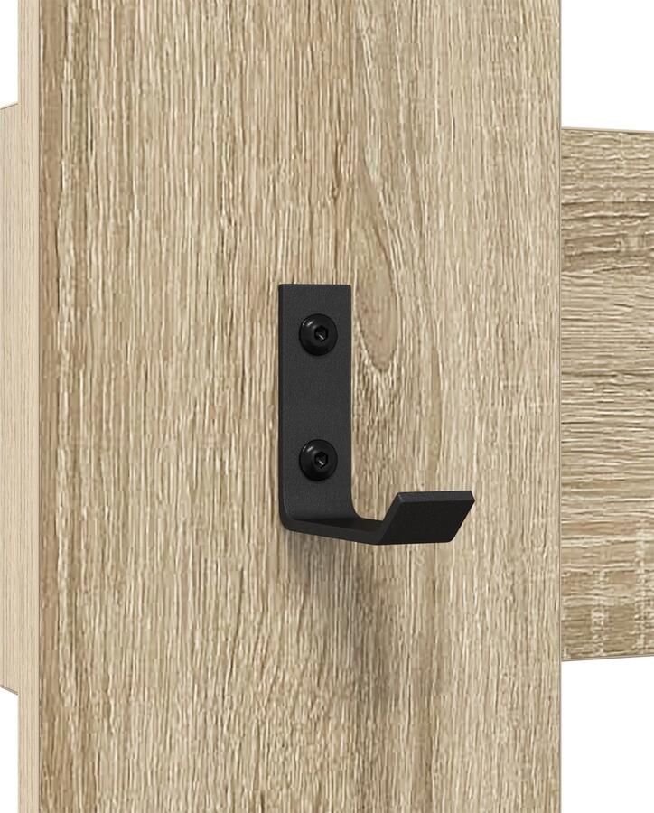 VidaXL Wandgemonteerde kapstok met opslag Sonoma eiken 65 x 3 x 100 cm - Foto 2