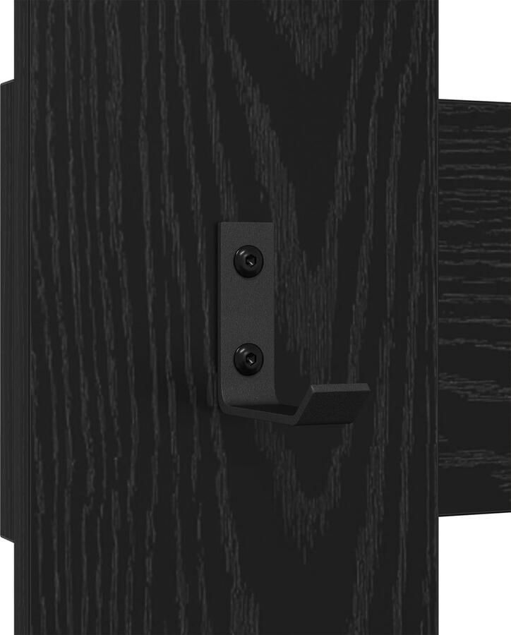 VidaXL Wandgemonteerde kapstok met opslag Zwart eiken 65 x 3 x 100 cm - Foto 2