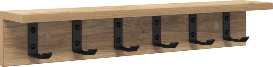 VidaXL Wandgemonteerde kapstok met plank Wandgemonteerd artisanaal eikenkleurig