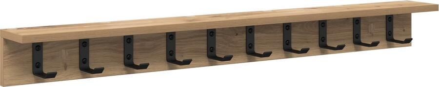 VidaXL Wandgemonteerde kapstok met plank Wandgemonteerd artisanaal eikenkleurig