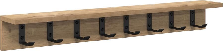 VidaXL Wandgemonteerde kapstok met plank Wandgemonteerd artisanaal eikenkleurig