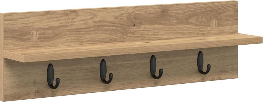 VidaXL Wandgemonteerde kapstok met plank Wandgemonteerd artisanaal eikenkleurig