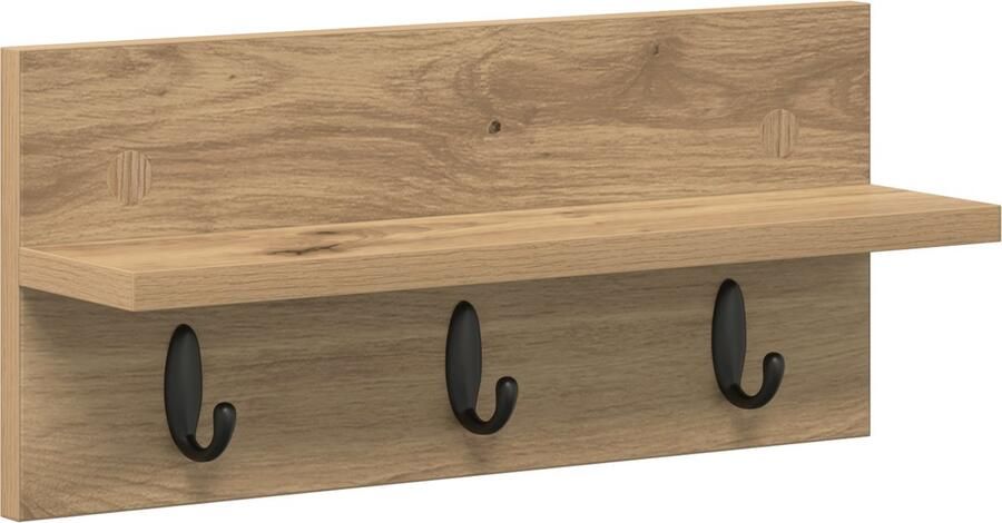 VidaXL Wandgemonteerde kapstok met plank Wandgemonteerd artisanaal eikenkleurig