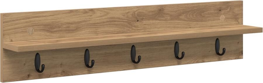 VidaXL Wandgemonteerde kapstok met plank Wandgemonteerd met opslag artisanaal eikenkleurig