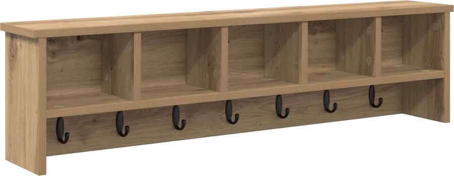 VidaXL Wandgemonteerde kapstok met plank Wandgemonteerd met opslag artisanaal eikenkleurig