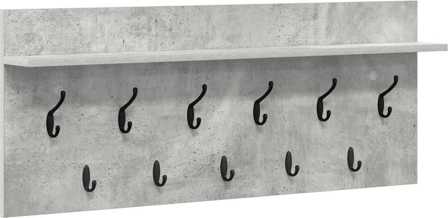 VidaXL Wandgemonteerde kapstok met plank met opslag Betongrijs 100 x 40 x 12 cm