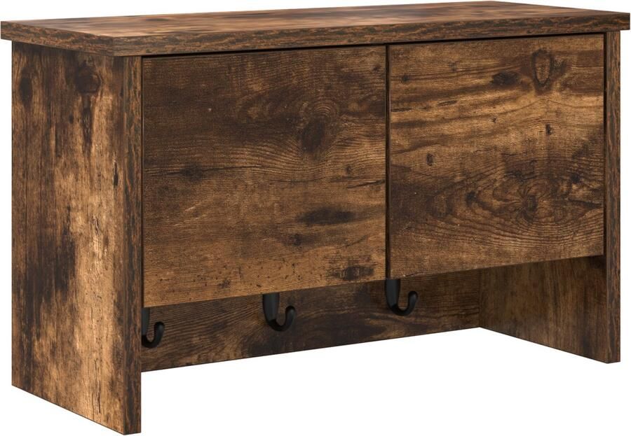 VidaXL Wandgemonteerde kapstok met plank Gerookt eiken 50 x 20 x 30 cm