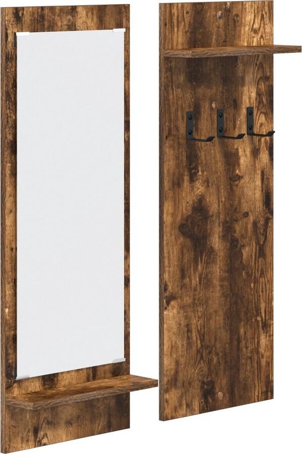 VidaXL Wandgemonteerde kapstok met plank Gerookt eiken 70 x 10 x 90 cm