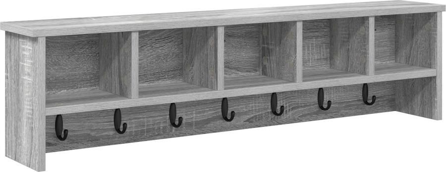 VidaXL Wandgemonteerde kapstok met plank Grijs sonoma 100 x 16 x 26 cm