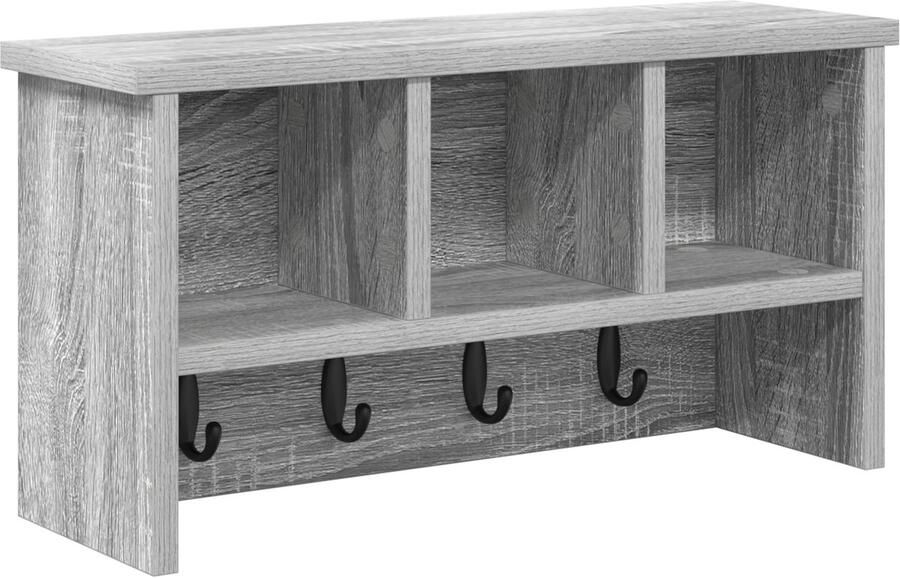 VidaXL Wandgemonteerde kapstok met plank Grijs sonoma 50 x 16 x 26 cm