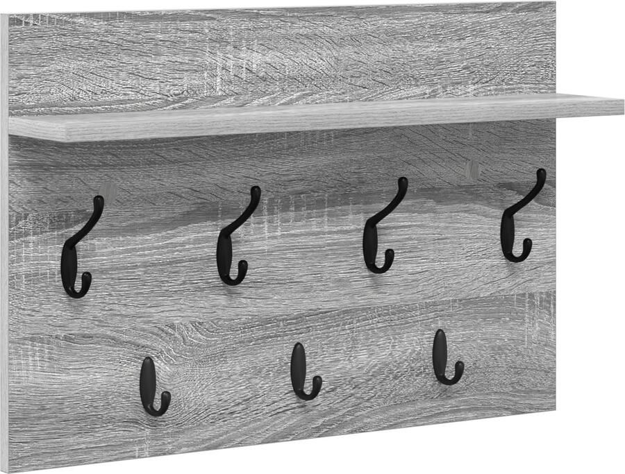 VidaXL Wandgemonteerde kapstok met plank Grijs sonoma 60 x 40 x 12 cm