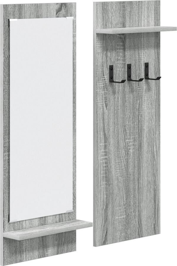 VidaXL Wandgemonteerde kapstok met plank met opslag Grijs sonoma 70 x 10 x 90 cm