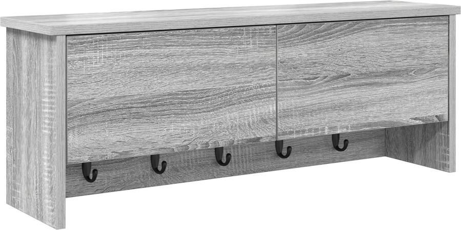 VidaXL Wandgemonteerde kapstok met plank Grijs sonoma 80 x 20 x 30 cm