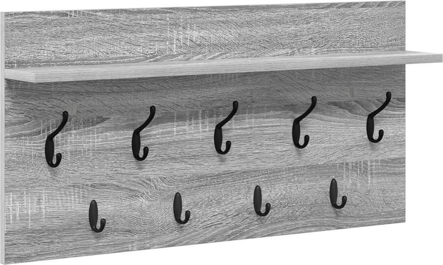 VidaXL Wandgemonteerde kapstok met plank Grijs sonoma 80 x 40 x 12 cm
