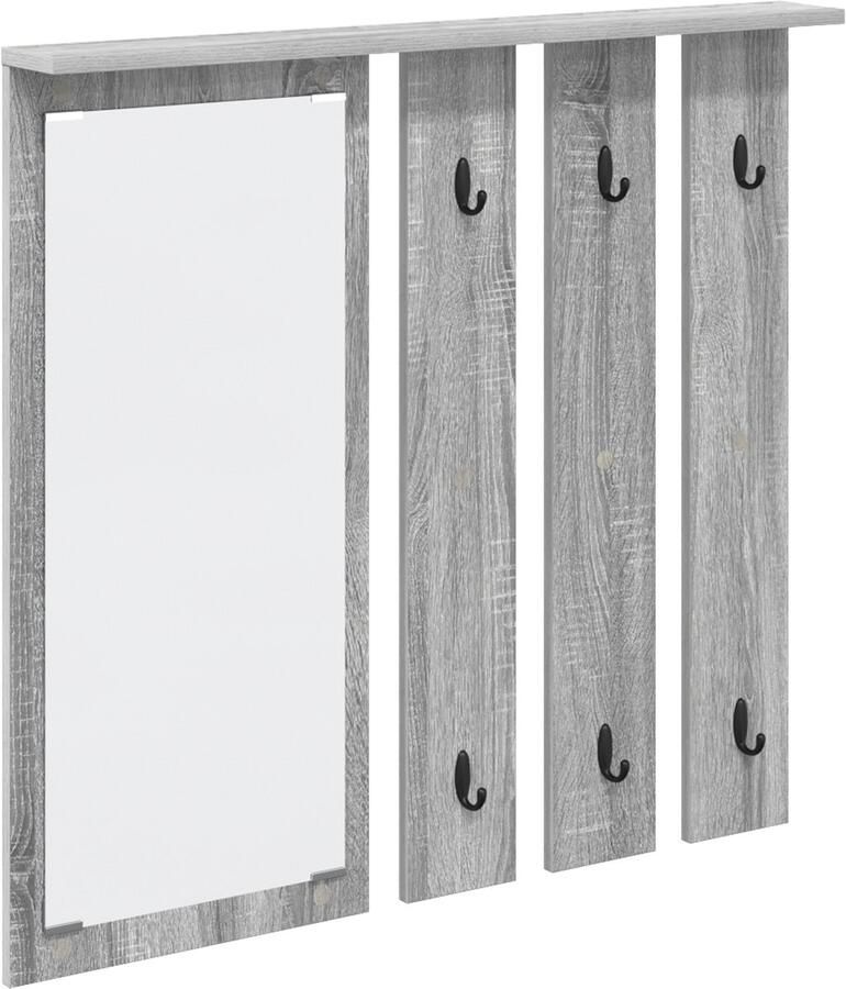 VidaXL Wandgemonteerde kapstok met plank Grijs sonoma 84 x 10 x 80 cm