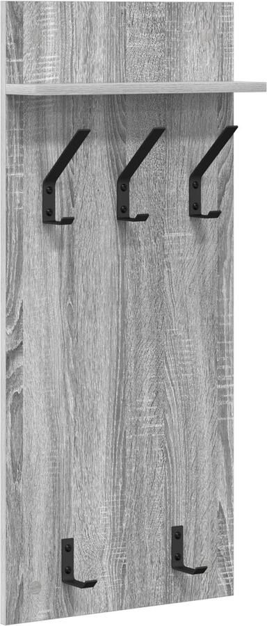 VidaXL Wandgemonteerde kapstok met plank Grijs sonoma 90 x 40 x 10 cm