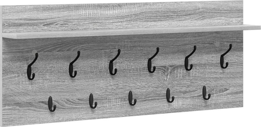 VidaXL Wandgemonteerde kapstok met plank Grijs sonoma 100 x 40 x 12 cm