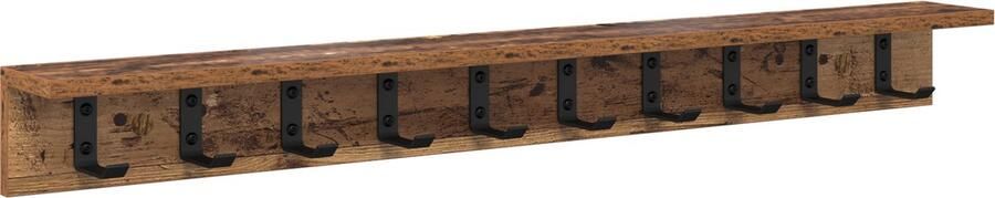 VidaXL Wandgemonteerde kapstok met plank Oud hout 100 x 10.5 x 10.5 cm