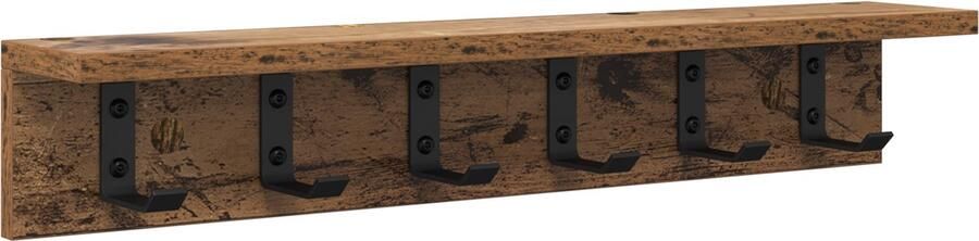 VidaXL Wandgemonteerde kapstok met plank Oud hout 60 x 10.5 x 10.5 cm