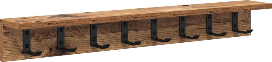 VidaXL Wandgemonteerde kapstok met plank Oud hout 80 x 10.5 x 10.5 cm