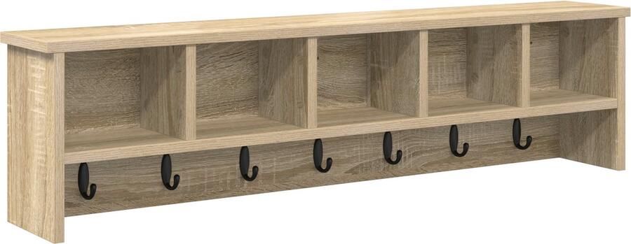 VidaXL Wandgemonteerde kapstok met plank Sonoma eiken 100 x 16 x 26 cm