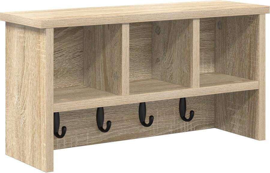 VidaXL Wandgemonteerde kapstok met plank Sonoma eiken 50 x 16 x 26 cm