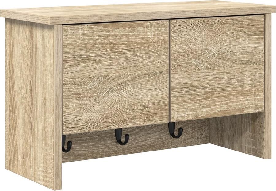 VidaXL Wandgemonteerde kapstok met plank Sonoma eiken 50 x 20 x 30 cm