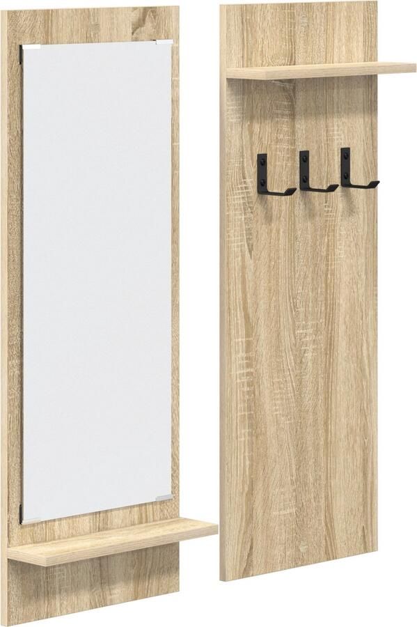 VidaXL Wandgemonteerde kapstok met plank met opslag Sonoma eiken 70 x 10 x 90 cm