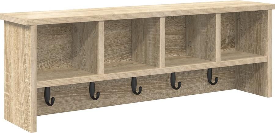 VidaXL Wandgemonteerde kapstok met plank Sonoma eiken 75 x 16 x 26 cm