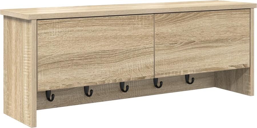 VidaXL Wandgemonteerde kapstok met plank Sonoma eiken 80 x 20 x 30 cm
