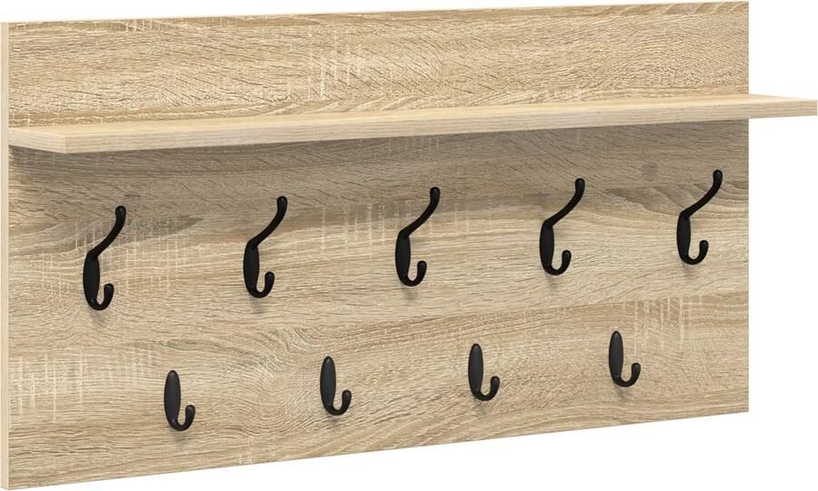 VidaXL Wandgemonteerde kapstok met plank Sonoma eiken 80 x 40 x 12 cm