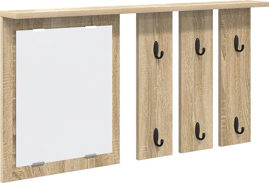 VidaXL Wandgemonteerde kapstok met plank Sonoma eiken 84 x 10 x 80 cm