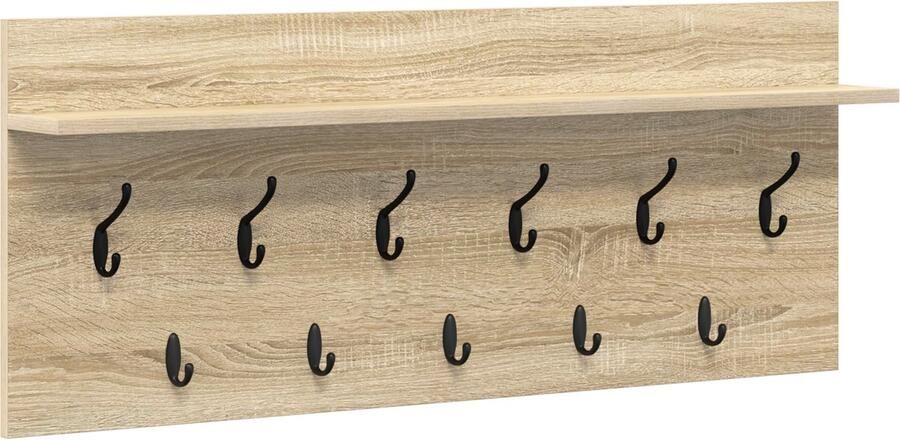 VidaXL Wandgemonteerde kapstok met plank Sonoma eiken 100 x 40 x 12 cm