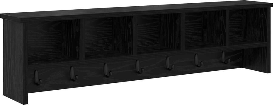 VidaXL Wandgemonteerde kapstok met plank Zwart eiken 100 x 16 x 26 cm