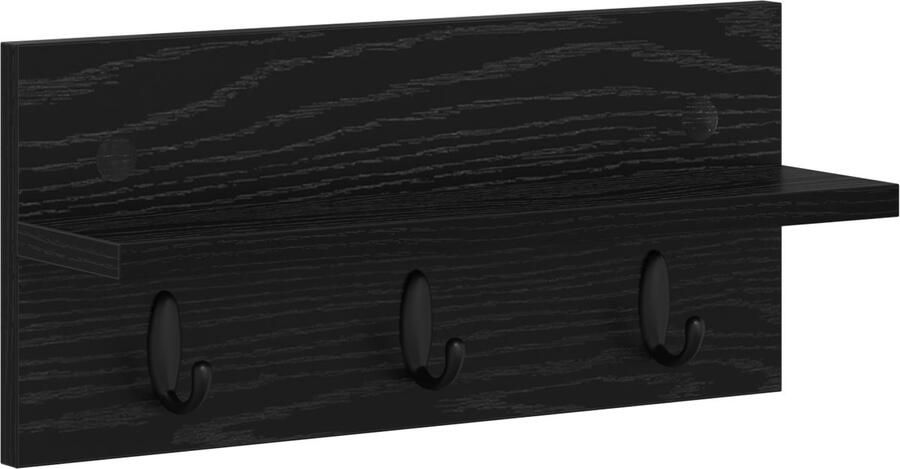 VidaXL Wandgemonteerde kapstok met plank Zwart eiken 40 x 10.5 x 18 cm