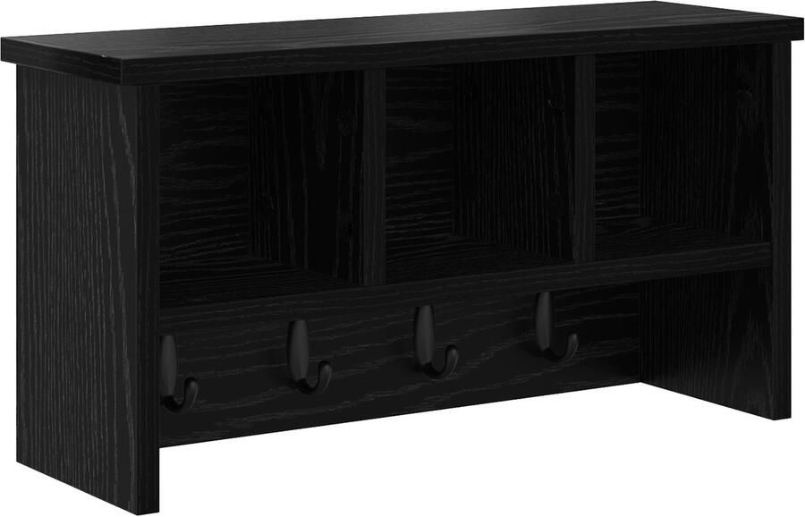 VidaXL Wandgemonteerde kapstok met plank Zwart eiken 50 x 16 x 26 cm