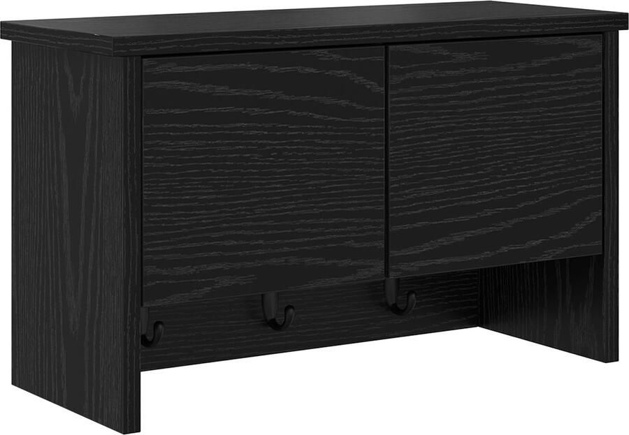 VidaXL Wandgemonteerde kapstok met plank Zwart eiken 50 x 20 x 30 cm