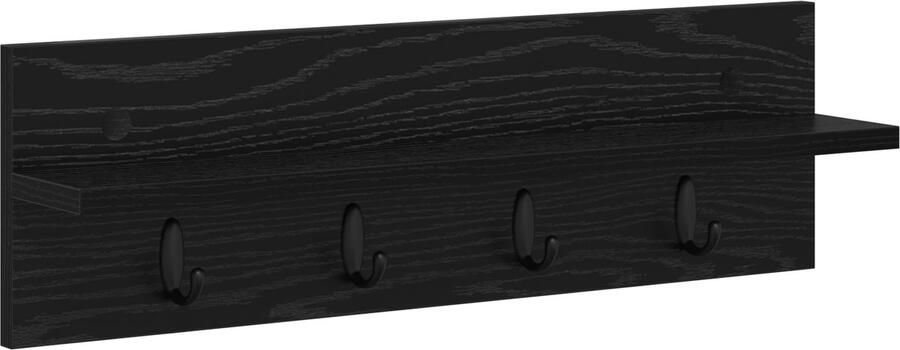 VidaXL Wandgemonteerde kapstok met plank Zwart eiken 60 x 10.5 x 18 cm
